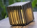 Lampe solaire Les Jardins TECKA72 Verti – lampe de table extérieure rechargeable teck 300 lumens