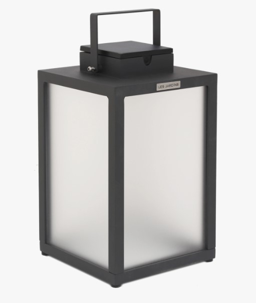 Lanterne solaire Les Jardins TINK230 Tradition 40 cm – lampe d’extérieur rechargeable aluminium et verre dépoli