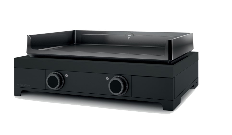 [FA - MODERN G 60 A N] Plancha au Gaz 60 cm Forge Adour Modern – Acier Noir & Fonte Émaillée
