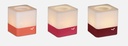 Lot de 3 photophores CUUB H.8cm - Couleurs: piment capucine et rose praline de FERMOB, PHOTOPHORES, CUUB