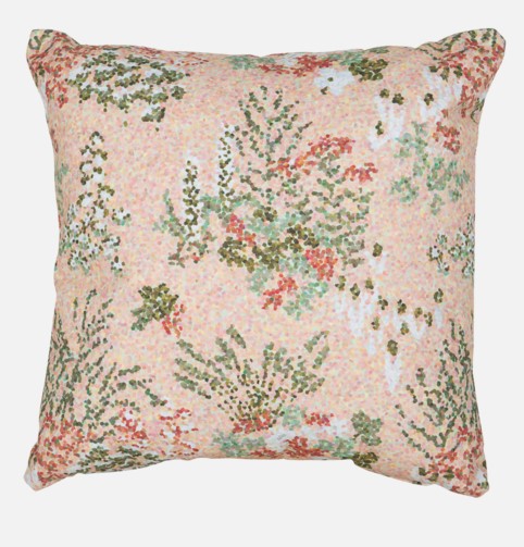 [FERMOB - 268495] Coussin d’extérieur Fermob Pixels Rose Poudre 44x44 cm – coussin décoratif floral résistant UV pour jardin et terrasse
