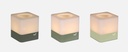 Lot de 3 photophores CUUB H.8cm - Couleurs: Vert tilleul/ Cacus / Romarin
