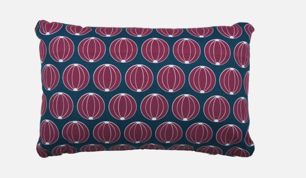 Coussin d'extérieur FERMOB Envie d'ailleurs 44 x 68 cm - Melons - Bleu pétrol, COUSSIN, FERMOB, BLEU PETROL, MELONS, 270291, 270691