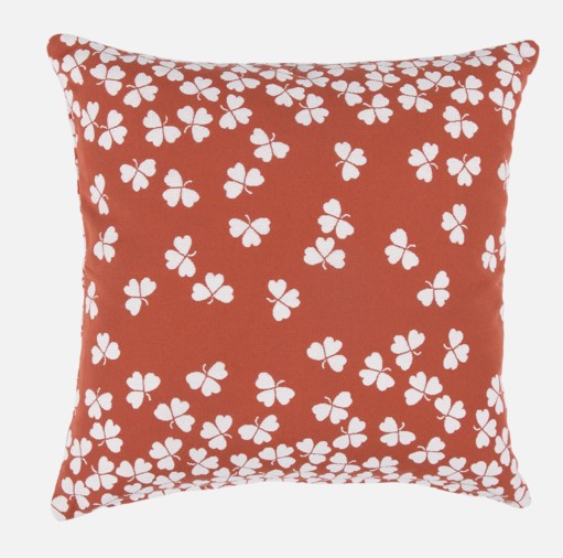 Coussin d’extérieur Fermob Trèfle Ocre Rouge 44x44 cm – coussin décoratif résistant UV pour jardin et terrasse