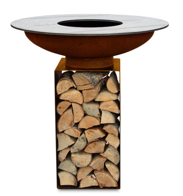 Plancha BBQ en Acier Corten OUTR Urban 90 – Brasero Design Ø90 cm pour Cuisson au Feu de Bois