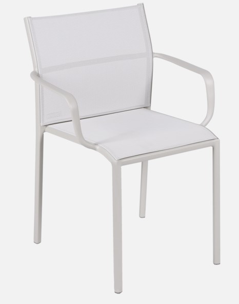 Chaise en aluminium CADIZ BRIDGE - couleur: Gris argile - FERMOB