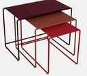 Tables basses gigognes Oulala Fermob – Cerise noire / Ocre rouge / Piment