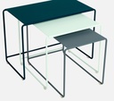 Trilogie de tables gigagnes OULALA - Bleu acapulco / Gris orage / Menthe glaciale FERMOB, BLEU ACAPULCO, MENTHE GLACIALE, 900905, OULALA,  GRIS ORAGE