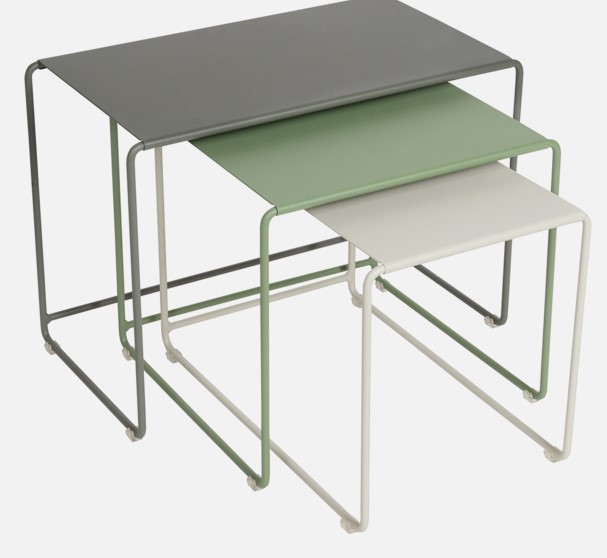 [FERMOB - 900907] Trilogie de tables gigagnes OULALA - Romarin / Cactus / Gris argile FERMOB, CACTUS, GRIS ARGILE, ROMARIN, 900905, OULALA