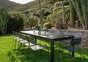 Ensemble extensible RIBAMBELLE 149/299 x 100 cm et 8 chaises SURPRISING de FERMOB, RIBAMBELLE, SURPRISING