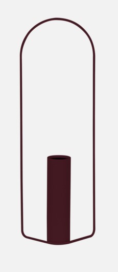 [FERMOB-3121B9] Vase rectangulaire ITAC Fermob H76 cm – Vase design en métal pour intérieur et extérieur (Cerise noire)