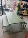 Ensemble de jardin en aluminium et acier - BELLEVIE avec 2 bancs - FERMOB