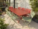 Ensemble de jardin Fermob Caractère + Latitude – 8 places – acier ocre rouge & cactus