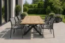 Ensemble de jardin teck 280 cm MINERVA avec 8 chaises Melbourne – Déstockage | 4 Seasons Outdoor