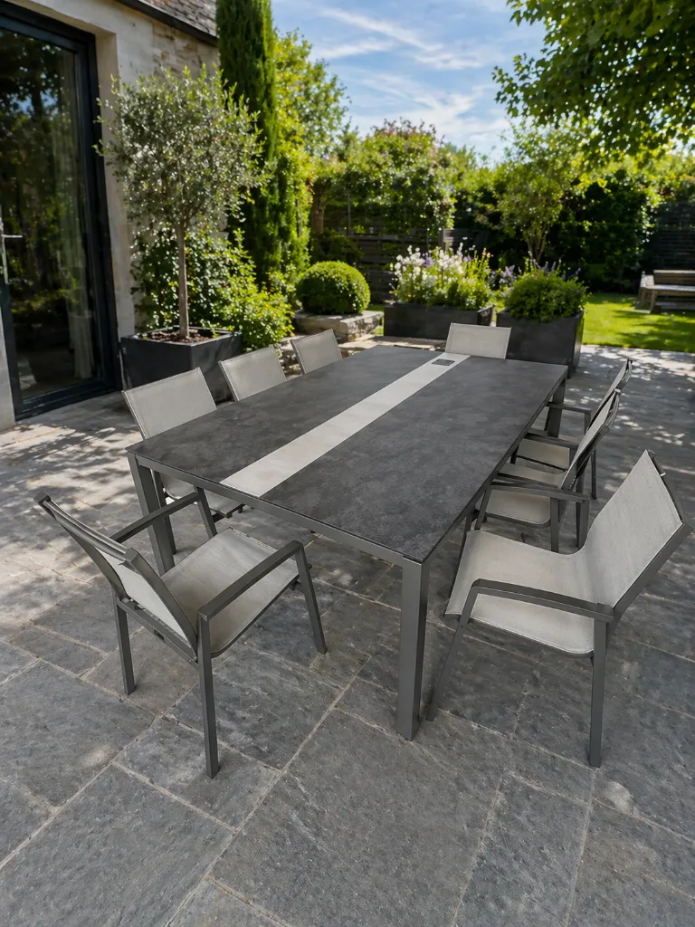 Ensemble de jardin STERN Tripartite – 8 chaises TOP | Haut de gamme & ultra résistant