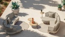 SARDINIA Chaise longue du salon de jardin  - couleur latte avec 3 coussins - 4 SEASONS OUTDOOR