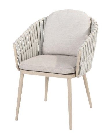 Chaise de jardin EVA Latte – Aluminium, corde tressée et 2 coussins – Taste by 4 Seasons Outdoor