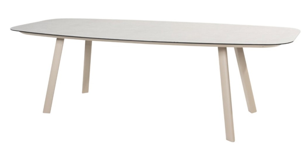 Table de jardin MANOLO latté 240 x 103 cm – Aluminium & plateau céramique – Taste by 4 Seasons Outdoor