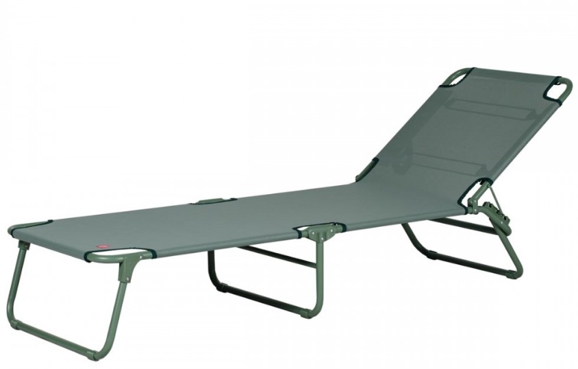 Transat Amigo Fiam vert sauge – Bain de soleil pliable en aluminium | Design primé