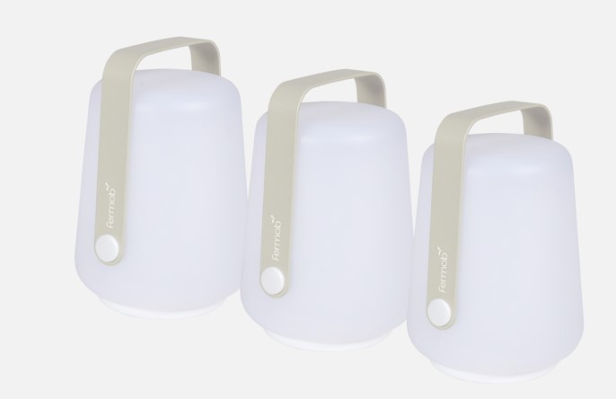 Lot de 3 lampes Fermob Balad H12 Gris Argile 3602A5 – lampes LED nomades rechargeables pour intérieur et extérieur