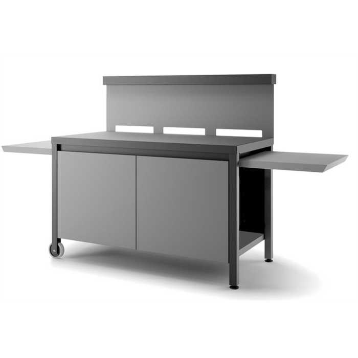 Table Roulante Forge Adour FA-TRCAF NG – Meuble Plancha Fermé avec Crédence, Rangement Intégré, Tablette Rabattable et Structure Acier Premium