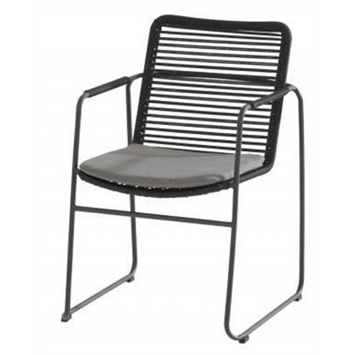 [4SO-90725] Chaise de jardin avec coussin - Structure en aluminium anthracite - ELBA - TASTE, 90725, ELBA