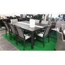Ensemble de jardin avec une table TRIPARTITE - aluminium anthracite et plateau en marbre foncé et 8 chaises LEVANTO - STERN, 431990, 417179, TRIPARTITE