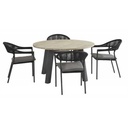 Ensemble de jardin avec une table ronde plateau en teck DERBY et 4 chaises SIENNA -TASTE