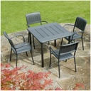 Ensemble de jardin structure en aluminium et plateau en résine anthracite MAESTRAL 90  avec 4 chaises -  Nardi