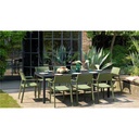 Ensemble de jardin avec une table en résine extensible 210 RIO et 8 chaises en résine TRILL - NARDI