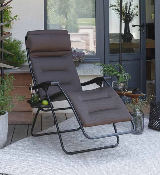 Fauteuil Lafuma Futura BeComfort Taupe LFM2038-7057 – relax zéro gravité matelassé pliant pour jardin et terrasse