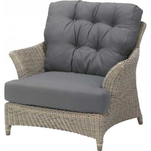 Fauteuil living chair avec 2 coussins tressage à la main couleur PURE VALENTINE - 4 Seasons