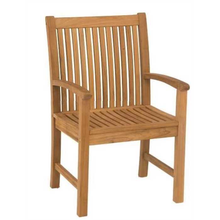 Fauteuil de jardin STERN Malaga en teck – fauteuil extérieur pliant ou fixe design et robuste pour terrasse