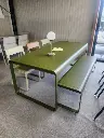 Ensemble de jardin en aluminium et acier - BELLEVIE pesto - FERMOB, BELLEVIE, 842082, 841082, PESTO