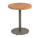 Table basse VOLTA - plateau en teck D.45 cm H.55 cm - Aluminium couleur: "olive" de 4 seasons outdoor, OLIVE, VOLTA