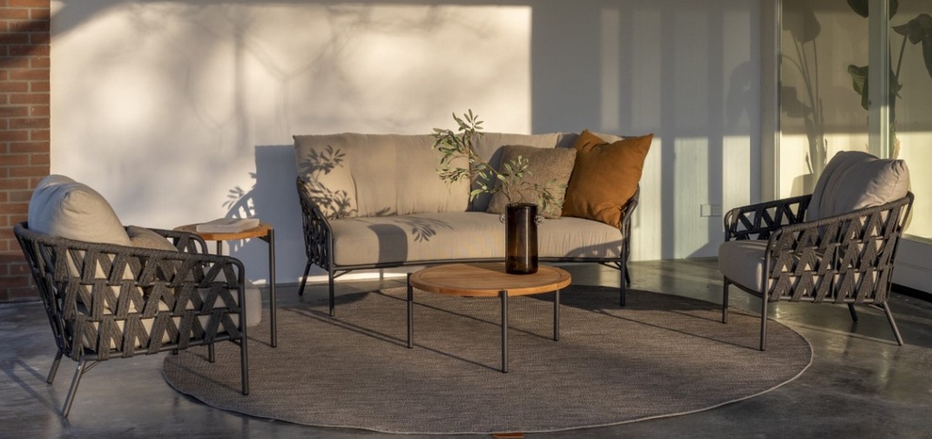 Salon de jardin Albareto anthracite – corde tressée – TASTE by 4 seasons outdoor