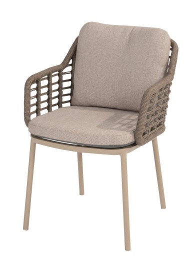 [TASTE-91627] Chaise de Jardin Puglia Design en Aluminium & Cordes Outdoor – Couleur "latté" Confort Extérieur Haut de Gamme