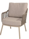 Chaise de jardin basse PUGLIA Latte – Aluminium, rope et 2 coussins – Taste by 4 Seasons Outdoor