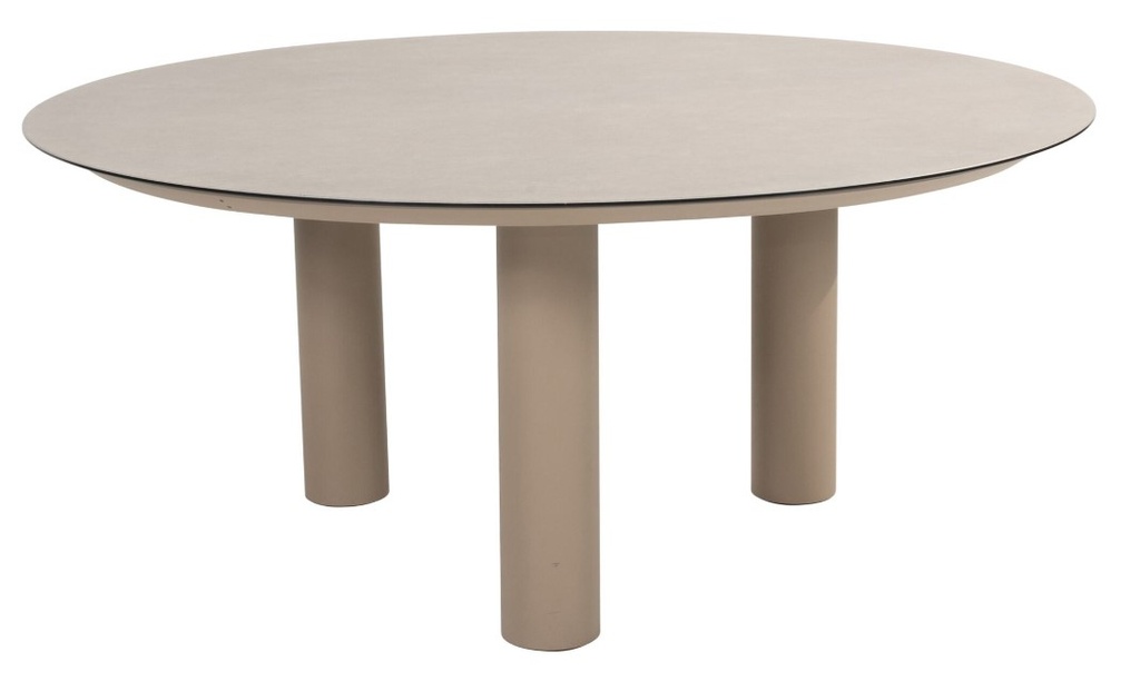 Table de jardin DONATO LOW latte Ø160 cm – Table basse repas en aluminium & céramique – Taste by 4 Seasons Outdoor