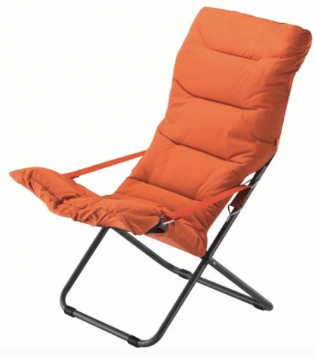 Fauteuil relax FIAM Fiesta Soft Orange 027SANAR – chaise longue pliable 3 positions pour jardin et terrasse