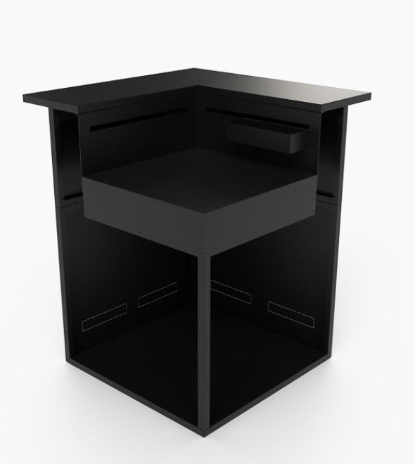 [FA-030355] Support d’Angle Forge Adour FA-030355 – Module Cuisine Extérieure en Acier Noir avec Comptoir Bar, Rangement Intégré et Design Modulable Premium