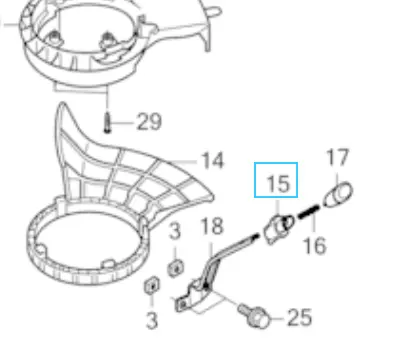 cliquet vert de verrouillage levier mulching hrn536 76264-VR8-N00ZB