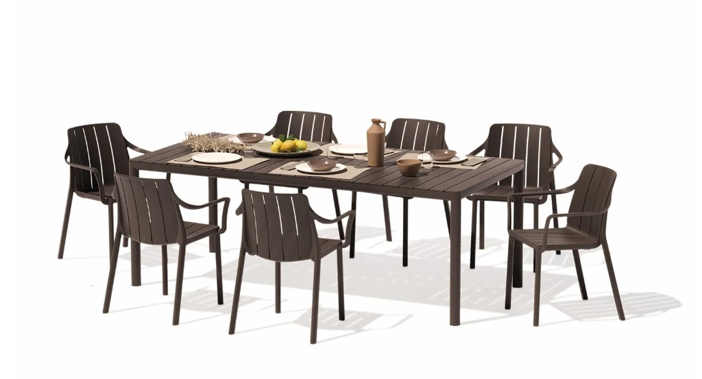 [NARDI-TEVERE-TIBERINA TERRA] Ensemble de jardin extensible Nardi outdoor Tiberina/Tevere couleur "terra".