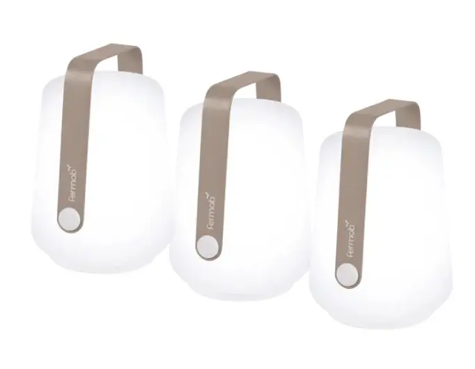 Lot de 3 lampes BALAD - H. 12 cm couleur: muscade - FERMOB, BALAD 