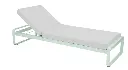 Lit de soleil Bellevie - Alu: menthe glaciale - Tissu blanc grisé - FERMOB, FERMOB, BELLEVIE, 8502A7