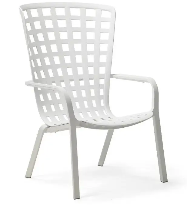 Fauteuil de jardin Nardi Folio Blanc – fauteuil relax inclinable en résine pour terrasse et extérieur