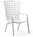 Fauteuil de jardin Nardi Folio Blanc – fauteuil relax inclinable en résine pour terrasse et extérieur