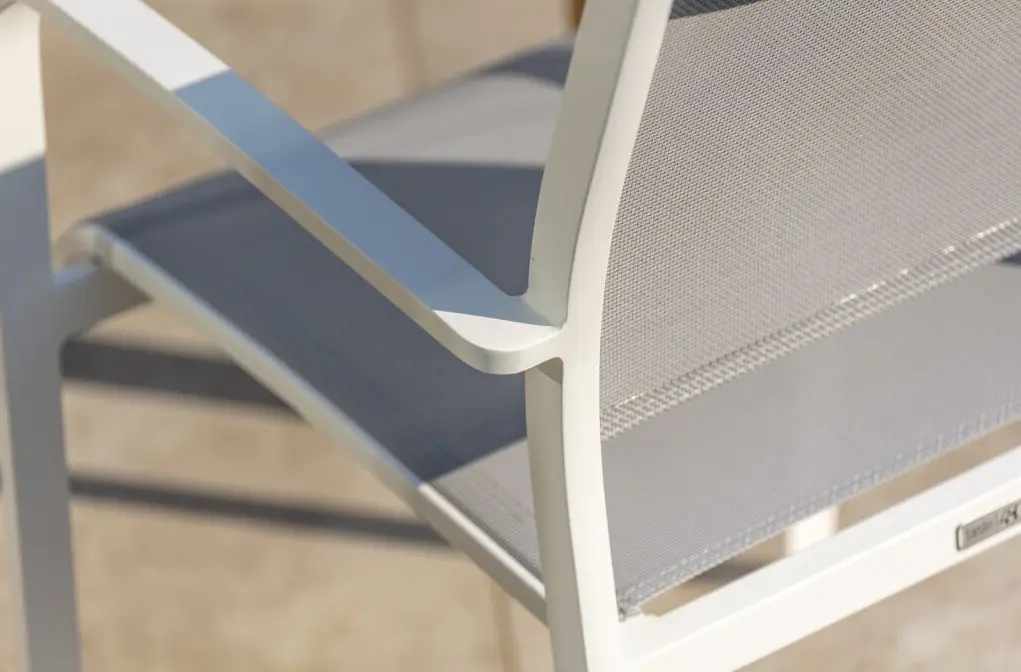 [4SO-90121] Chaise de jardin en aluminium - couleur blanche - TOSCA - 