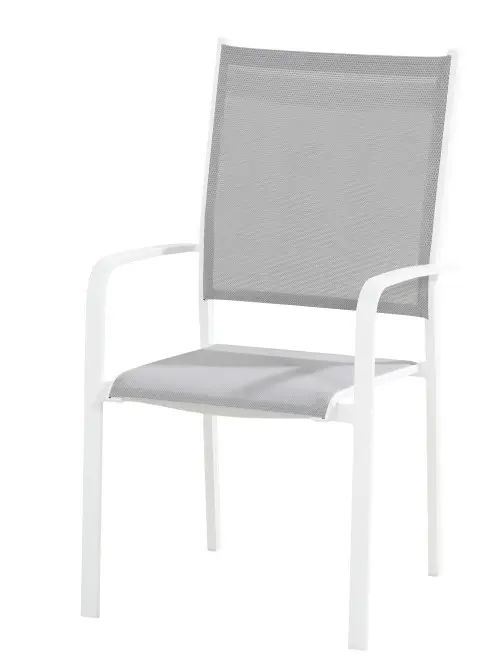 [4SO-90121] Chaise de jardin en aluminium - couleur blanche - TOSCA - 