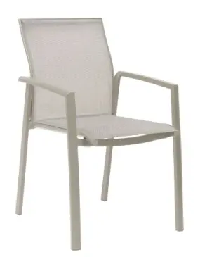 KARI Chaise de jardin de couleur "greige" textilène "sésame" par Stern Moebel